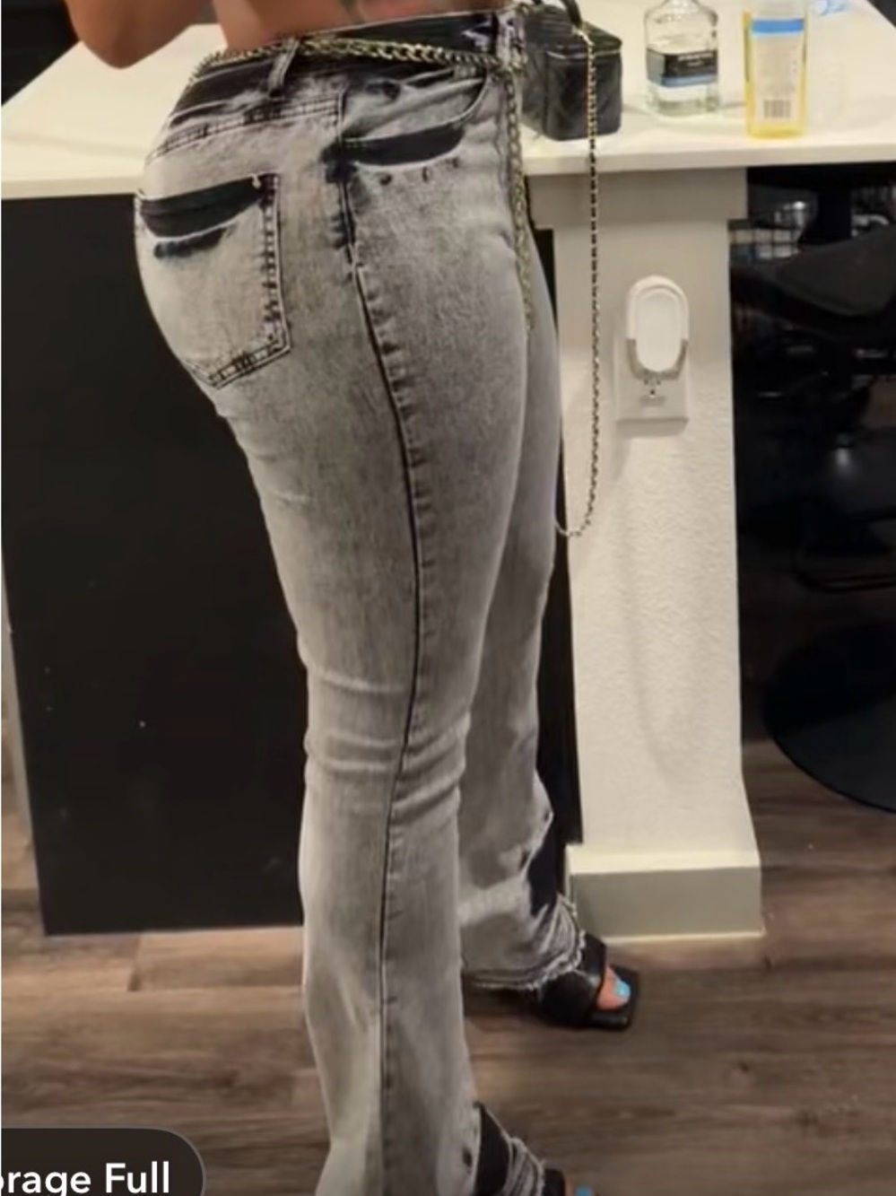 Fashion Nova Gray Acid Flare Jeans